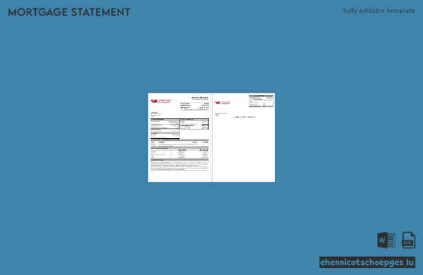 Beispielansicht eines Hypothekenauszugs der Russia Credit Bank of Moscow in Word- und PDF-Formaten